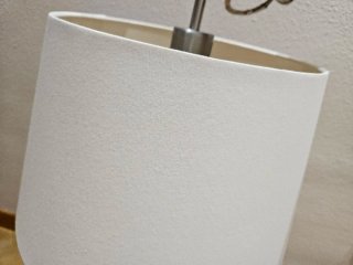 Lámpara tela lino blanca 33cm + bombilla LED
