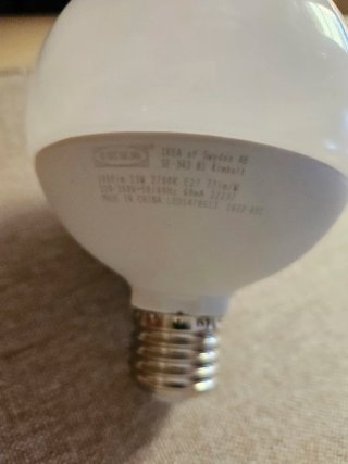 Lámpara tela lino blanca 33cm + bombilla LED