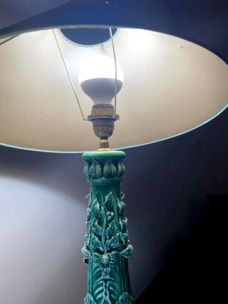 Lámpara de Cerámica de Manises verde esmeralda