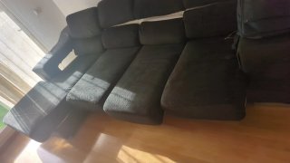 Sofá modular de tela negro