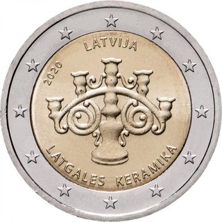 Letonia 2 euros 2020 Cerámica Latgale