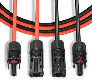 2 Cables Solares de 2m Cable 6mm2 ROJO-NEGRO