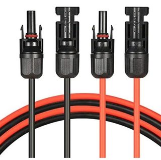 2 Cables Solares de 2m Cable 6mm2 ROJO-NEGRO