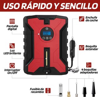 SUMEX Compresor Aire Portátil Digital 12V 10 Bar