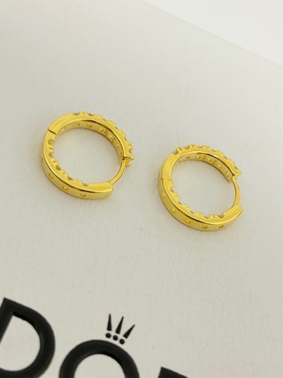Pendientes Aro Pandora Brillantes Dorados