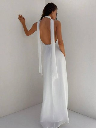 Vestido largo gasa eventos