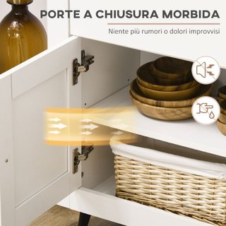 Aparador de madera con 2 cajones y 2 armarios,