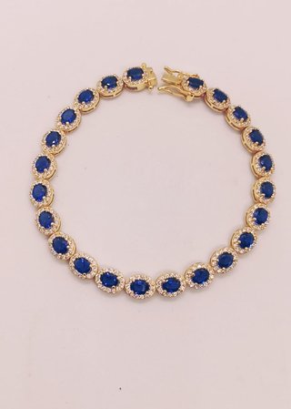 Pulsera Zafiro Natural Plata 925