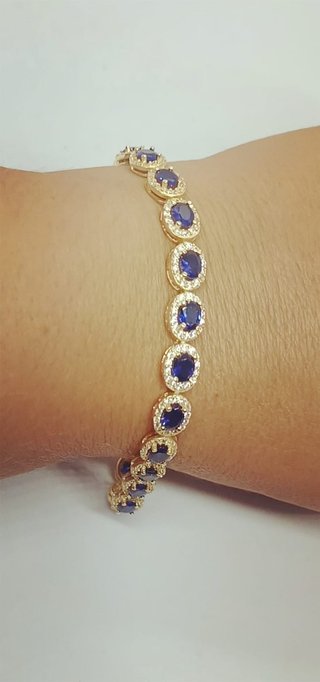 Pulsera Zafiro Natural Plata 925