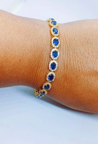 Pulsera Zafiro Natural Plata 925