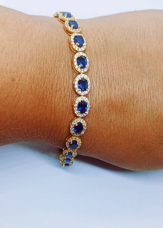 Pulsera Zafiro Natural Plata 925