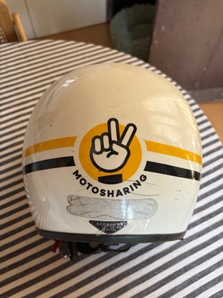 Casco de moto blanco con rayas TG L
