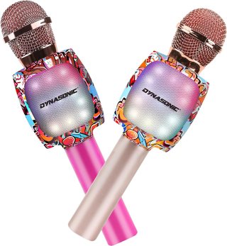 DYNASONIC micrófono karaoke inalámbrico luces