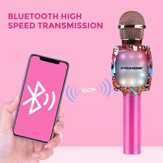 DYNASONIC micrófono karaoke inalámbrico luces