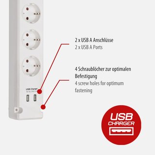 Brennenstuhl Bremounta regleta 5 enchufes USB