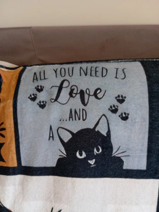 Manta de sofá con gatos y frases