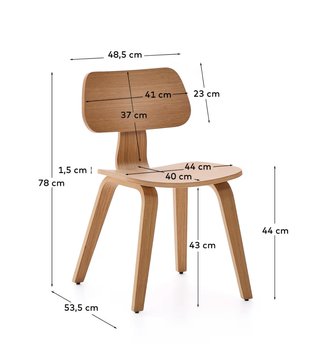 Sedia Gena kave home in impiallacciatura di rovere