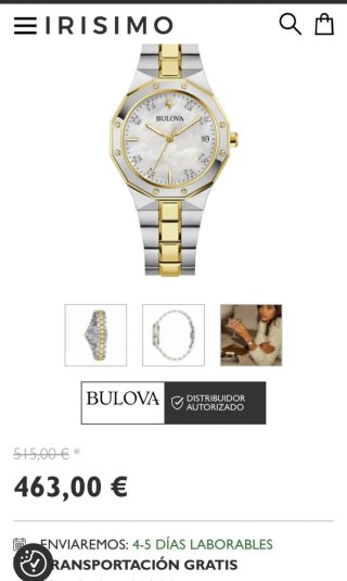 Reloj Bulova prestige diamond 98P234 para mujers