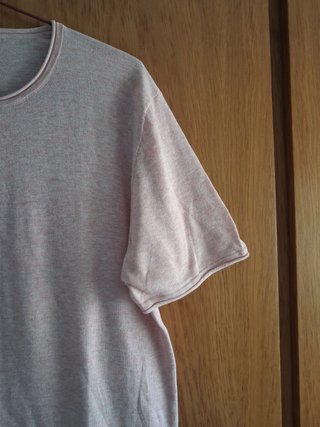 Jersei de punto manga corta Zara Man rosa jaspeado