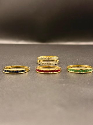 Anillo Intercambiable Oro 18K Rubíes Zafiros T19