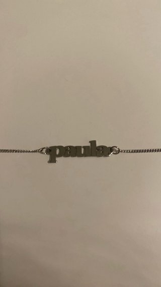 Pulsera nombre Paula plata