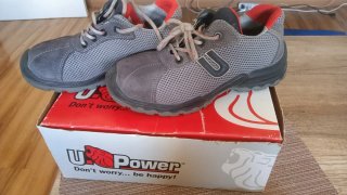 Zapatos de trabajo U-Power grises y rojos