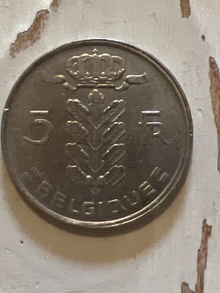 Moneta 5 Franchi Belgio 1978 - Marianne e Corona R