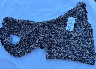 Top Zara M Negro Blanco Texturizado