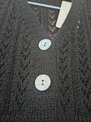 Vestido calado negro botones