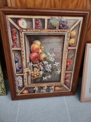 Cuadro de bodegón pintado a mano