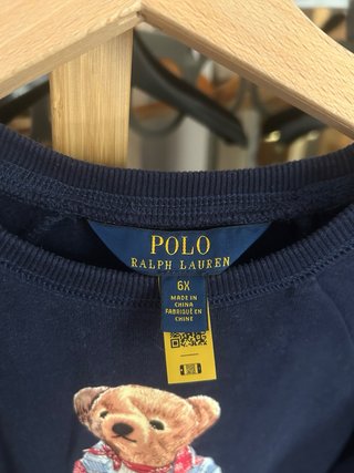 Vestido Polo Ralph Lauren Oso Azul de niña