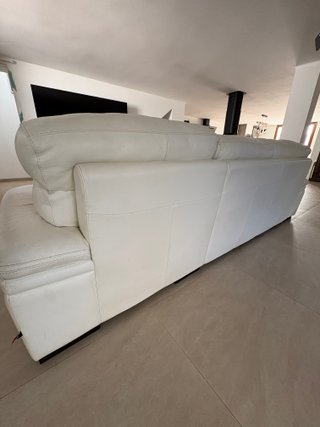 Sofá de piel italiana chaise longue