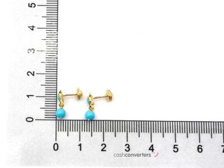 pendientes oro 18k con piedra con coral