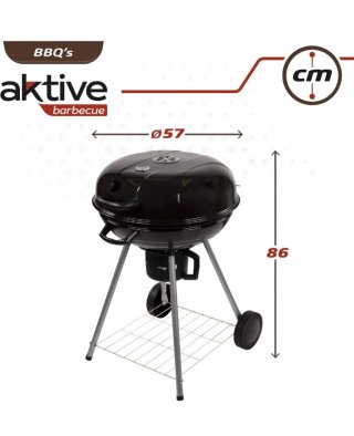 Barbacoa Portátil Negra con Ruedas