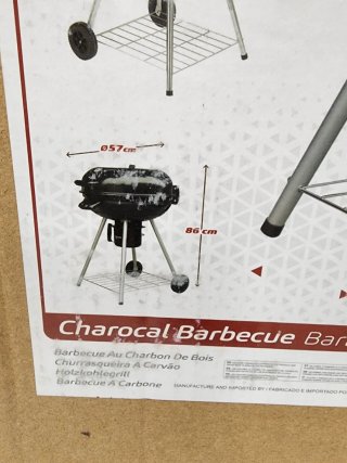 Barbacoa Portátil Negra con Ruedas