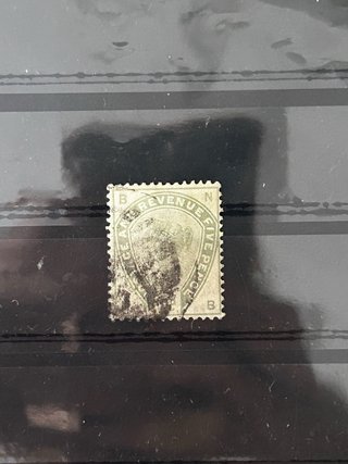 Sello five pence reina Victoria