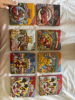 Lote 8 Libros busca y encuentra disney marvel