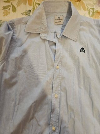 Camisa manga larga scalpers celeste talla 14