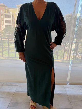 Vestido largo verde zara L