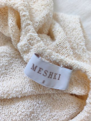 Vestido MESHKI crochet crema con flores