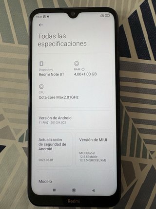 Smartphone Redmi Note 8 T en muy buen estado