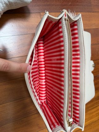 Bolso Liu Jo italiano blanco y dorado con bolsa
