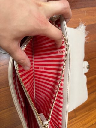 Bolso Liu Jo italiano blanco y dorado con bolsa