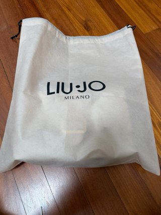 Bolso Liu Jo italiano blanco y dorado con bolsa