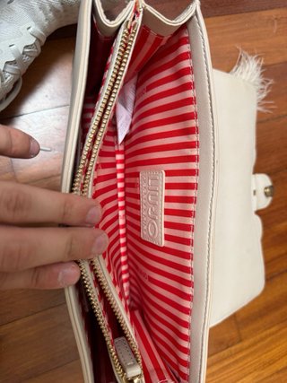 Bolso Liu Jo italiano blanco y dorado con bolsa