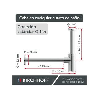 Sifone per lavandino Kirchhoff 98803818 in plastica cromato