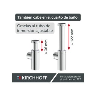 Sifone per lavandino Kirchhoff 98803818 in plastica cromato