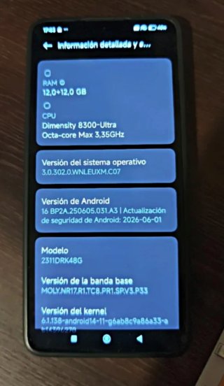 Poco x6 Pro..12 GB de RAM y 512 GB Almacenamiento