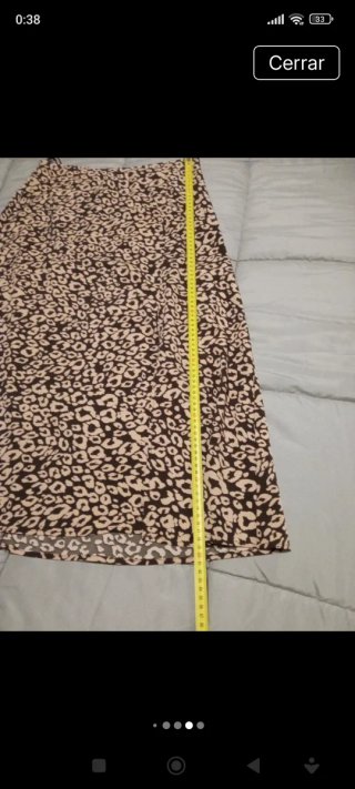 Falda Shein animal print beige-marron talla M