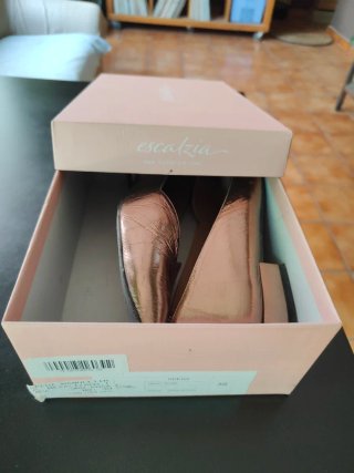 Bailarinas metalizadas color champán/rose gold
